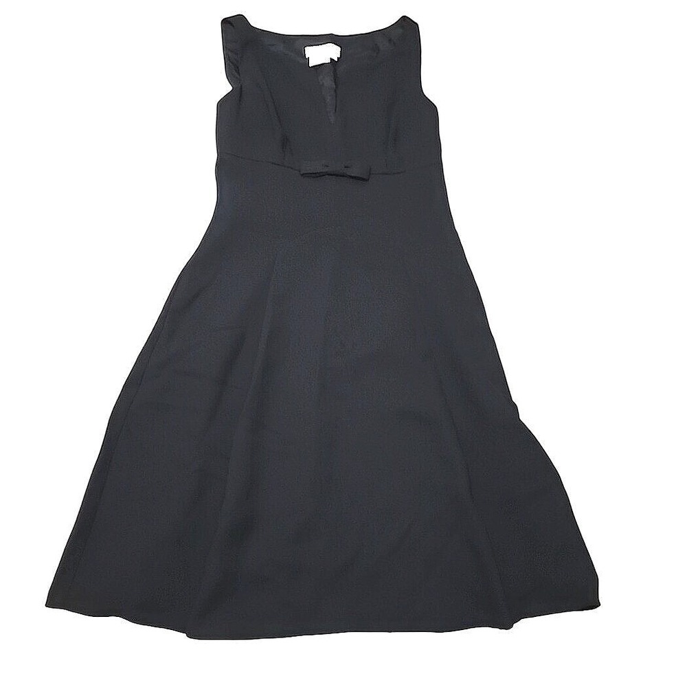 Maggy London Black Cocktail Dress 6P Sleeveless Fit & Flare Bow Classic Basics